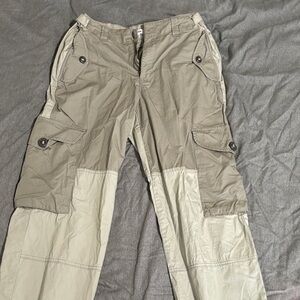 Garage women’s Cargo Pants in Green and Cream